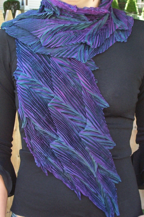Double Feather Pleated Scarf