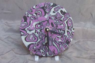Purple Mokume Gane Clock