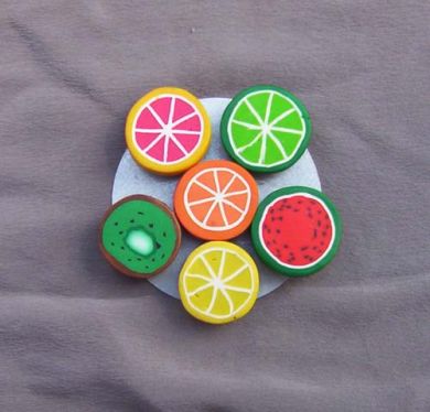 Polymer Clay Fruit Magnets